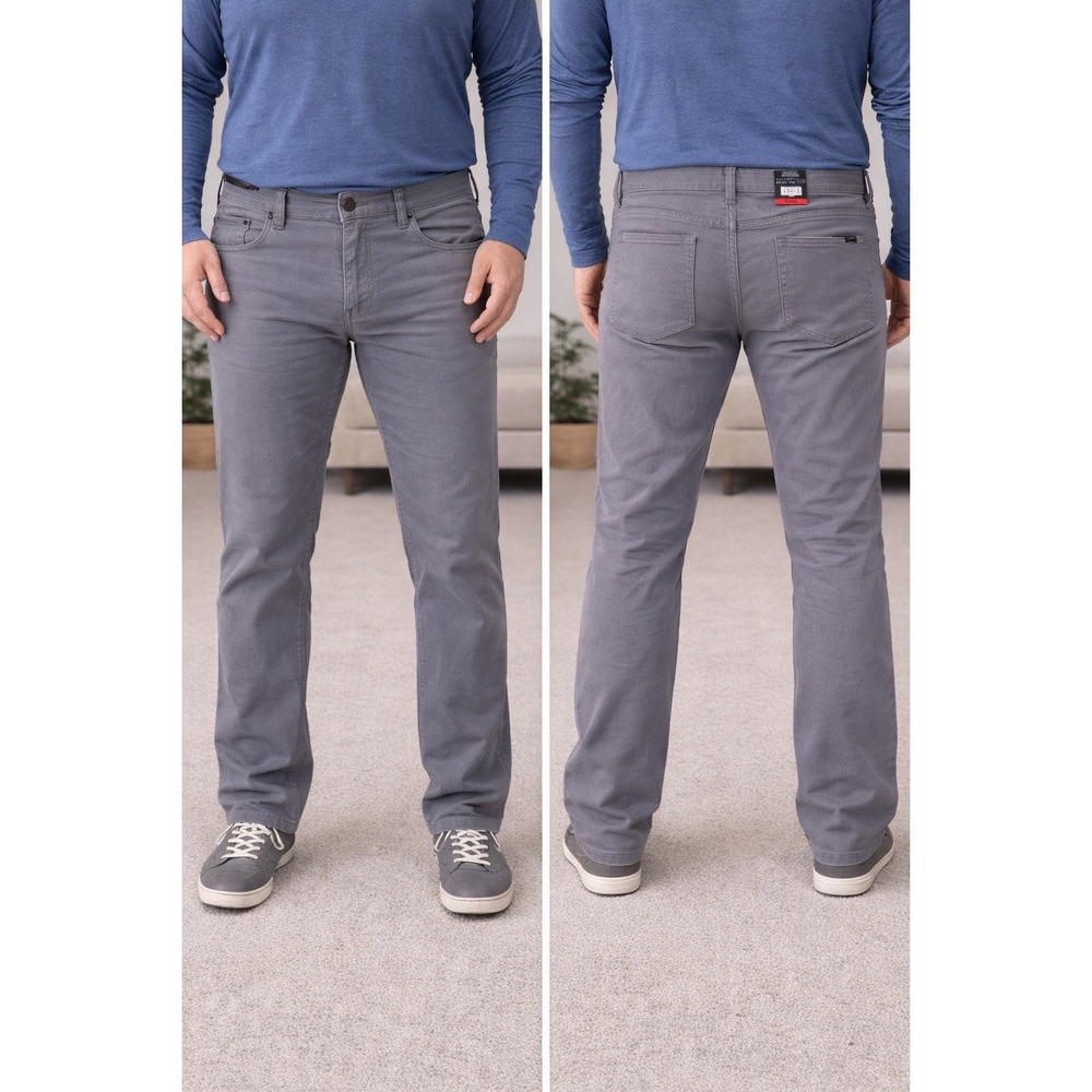 Jachs New York Straight Fit 5 Pockets Pants Flex Waistband Size 34/34 Gray
